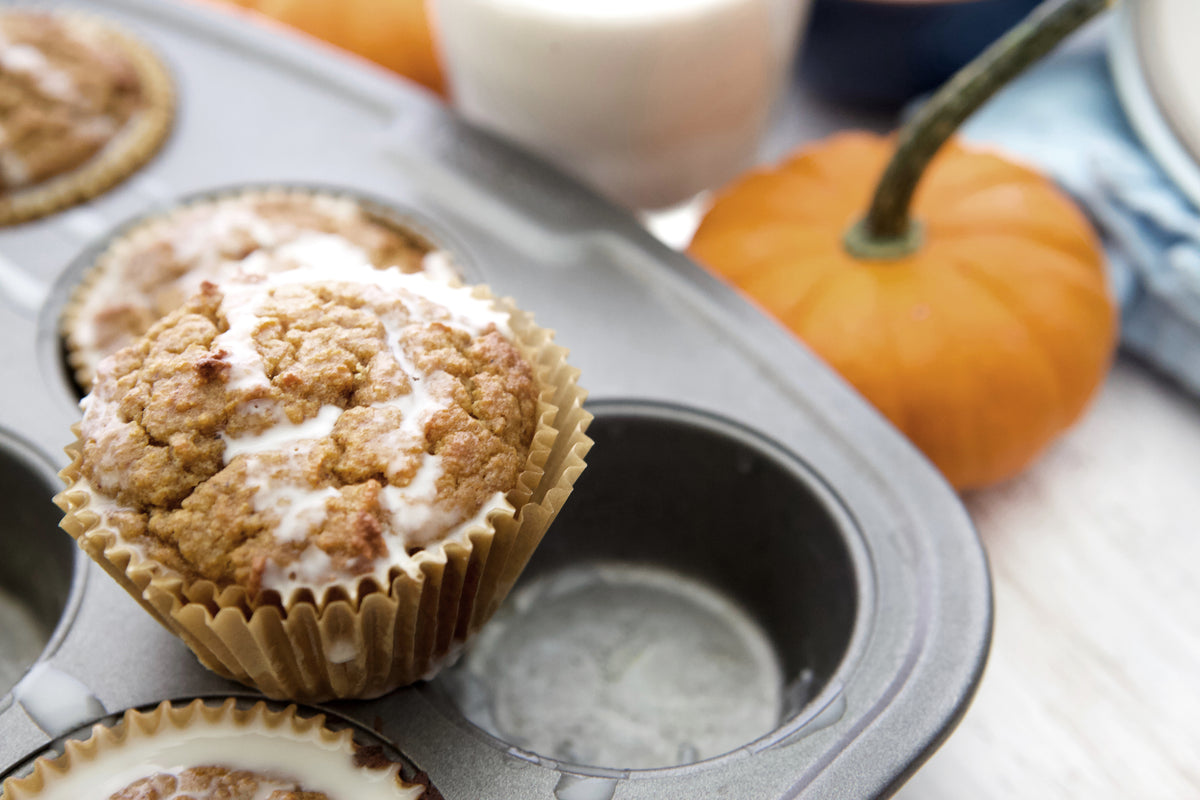 pumpkin spice muffins with manna drizzle – Nutiva
