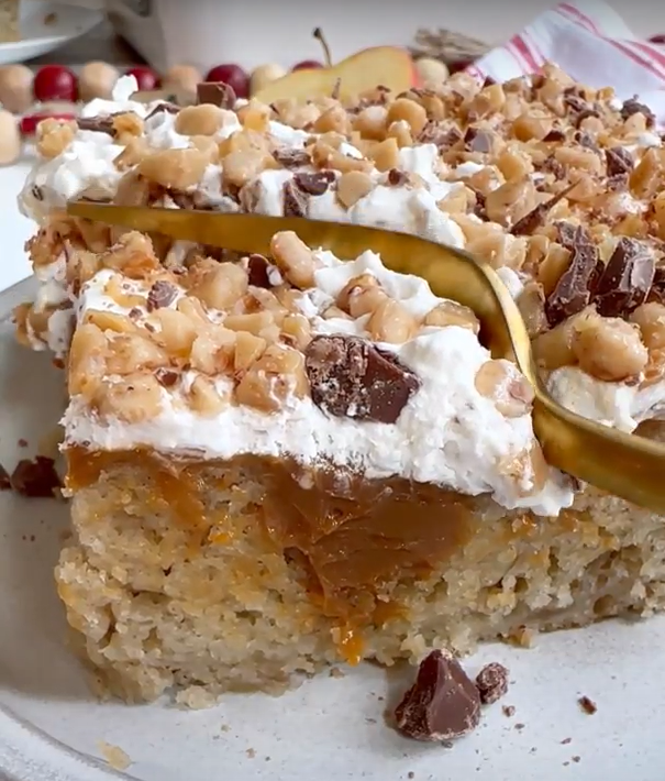 Caramel Apple Poke Cake