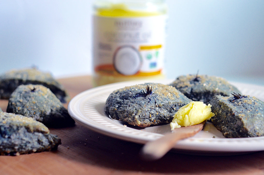 wild blueberry and buttery borage scones