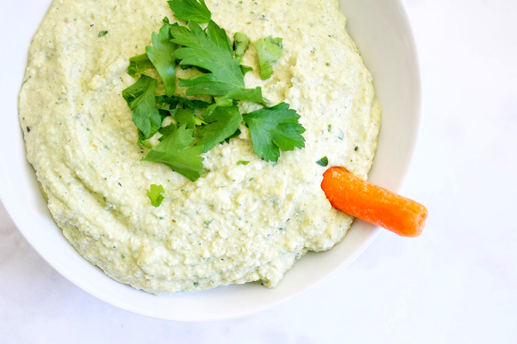 hempseed hummus with liquid coconut oil