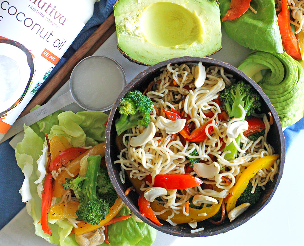 vegan ramen noodle lettuce wraps